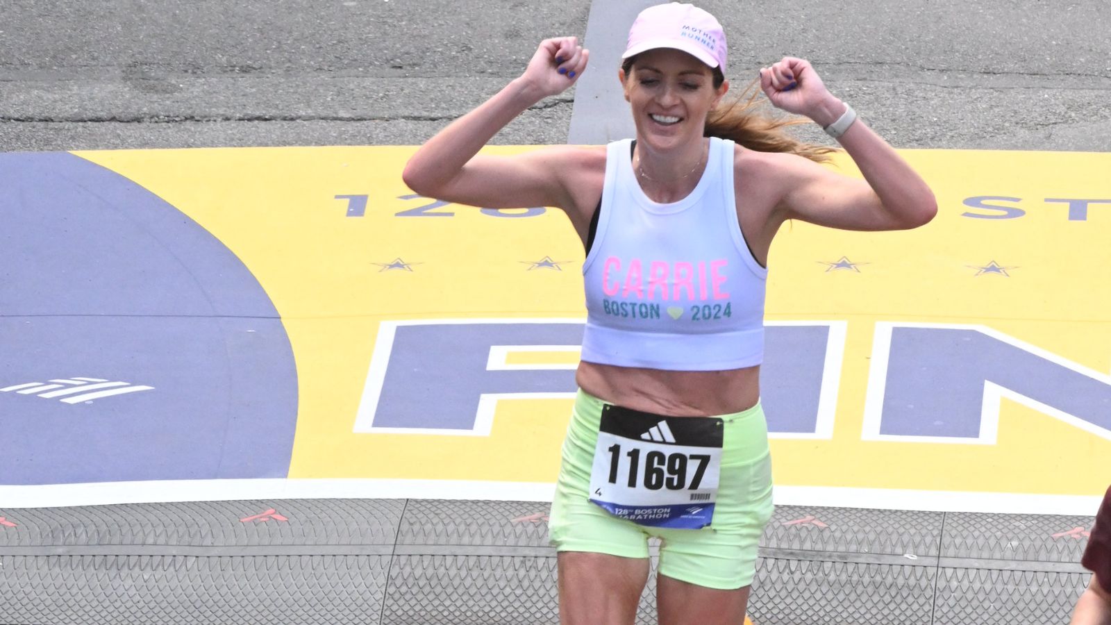 Runner doing a steady long run on the road with “Quality Long Run” training graphic overlay.